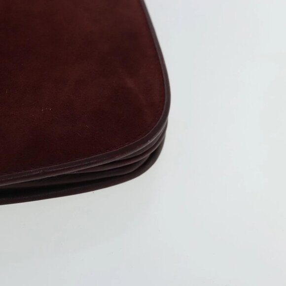 CARTIER Shoulder Bag Suede Red Gold Auth bs19206 - Picture 3 of 16